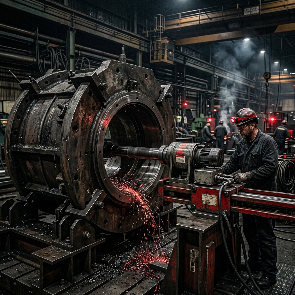 Mandrilhamento in loco em planta industrial